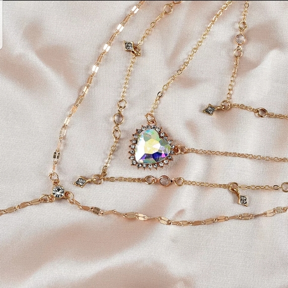 *Sasha* Layered Heart Necklace - Picture 3 of 7